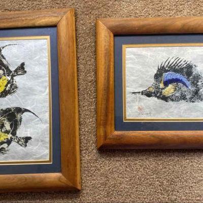 Hand painted fish picture set