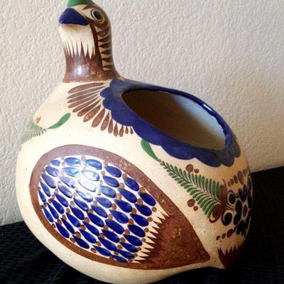 Beautiful mexican tonala quail pottery