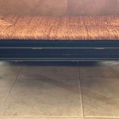Woven seagrass bench