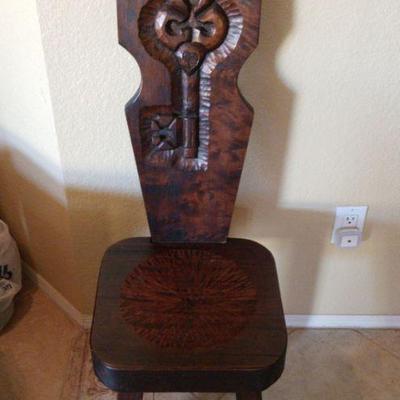 Carved preachers chair 1