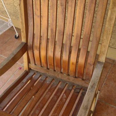 Teak wood patio rocking chair