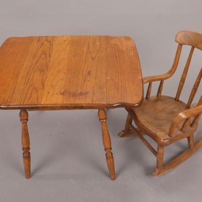 vintage child's table & rocking chair