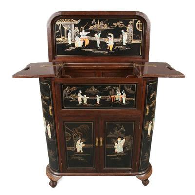 Art Deco Japanned bar cabinet