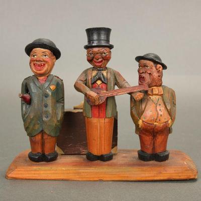 Anri Carved wood bar set / music box