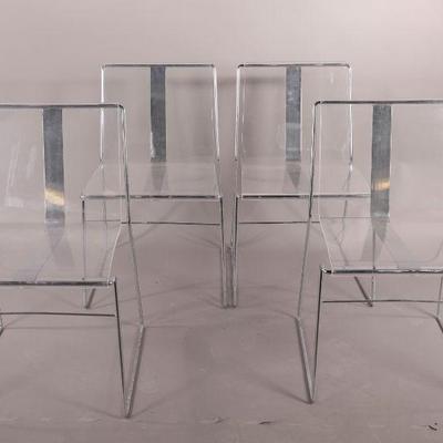 MCM Jacques Charpentier lucite & chrome chairs
