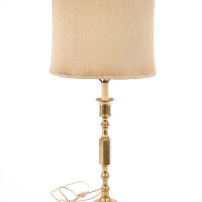 Sale Photo Thumbnail #211: Antique brass lamp with marble base