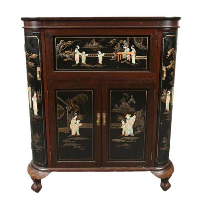 Art Deco Japanned bar cabinet