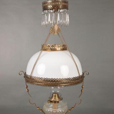 Victorian parlor Kerosene  hanging lamp