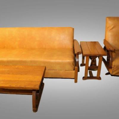 MCM Wagon Wheel furniture set