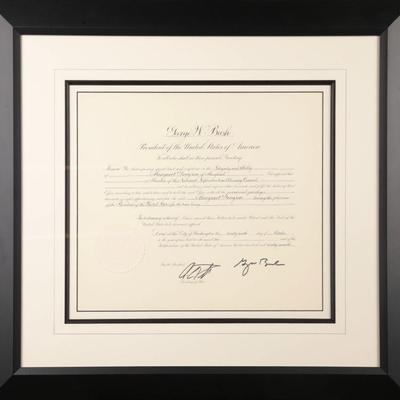 George W. Bush signed document