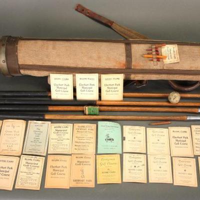 Antique wooden golf clubs archive