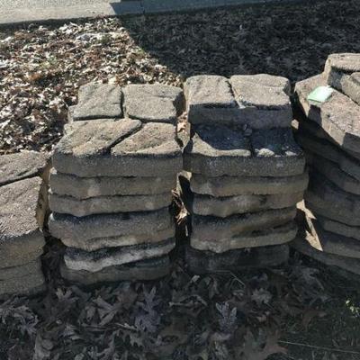 Lot # : 310 - 25+ Pavers
2 sizes smaller 14" x 2 1/4 x 10" tall. Larger 21" x 1 3/4" x 14" tall

