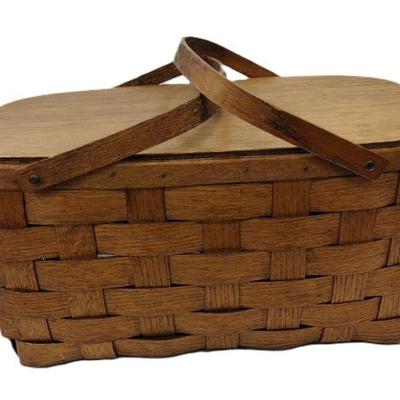 oak slat picnic basket