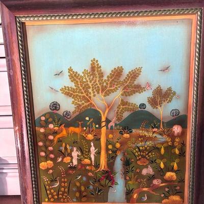 Alcala mexico adam & eve painted board art
