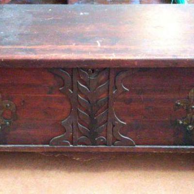 Rustic storage chest on castors