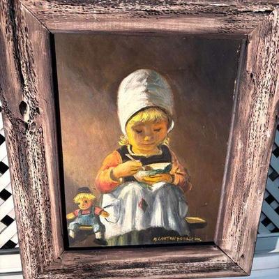 Vintage scandinavian girl w doll