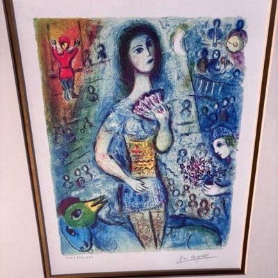 Marc chagall giclee titled circus fan dancer