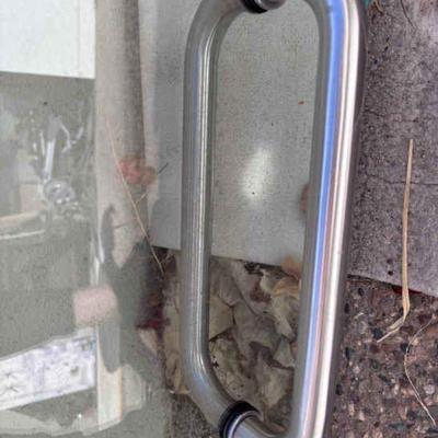 Large heavy glass door