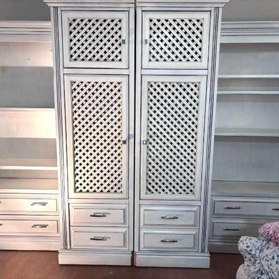 Painted distressed 4 piece armoire