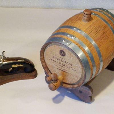 Vintage flintlock pistol table lighter wood barrel
