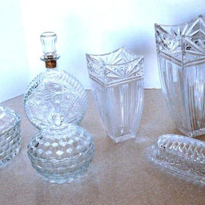 Waterford marquis vases and cut glass pieces