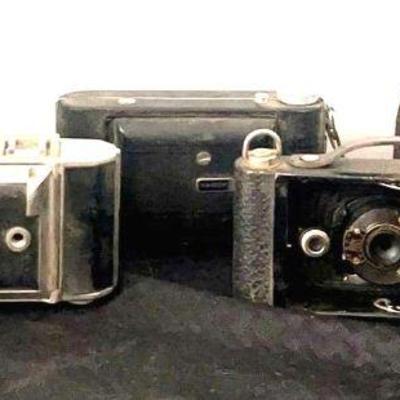 Vintage cameras kodak universal and agfa isolette