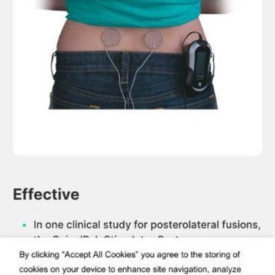 Spine fusion stimulator tens device