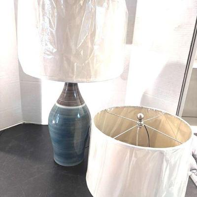 Blue green ceramic lamp
