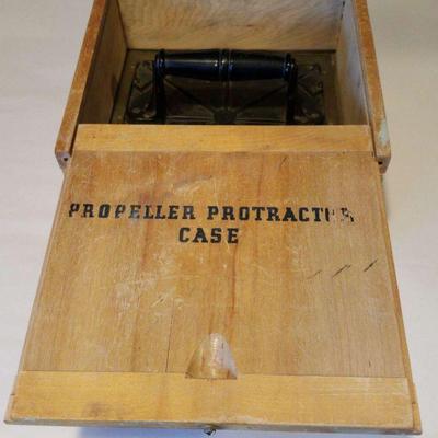 Propeller protracters in wood case
