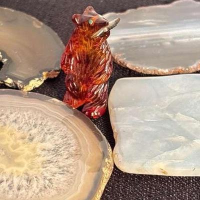 Bear fetish geode slices