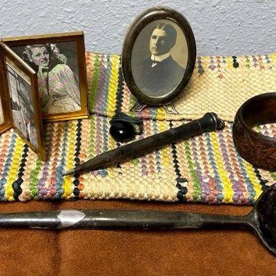 Edwardian horn spoon other items of interest