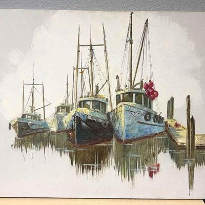 George lam signed painting on canvas