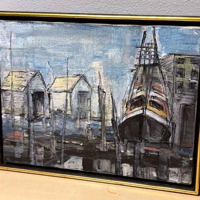 Virginia beck signed acrylic on canvas