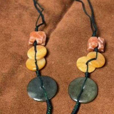 Jadeite disc necklace