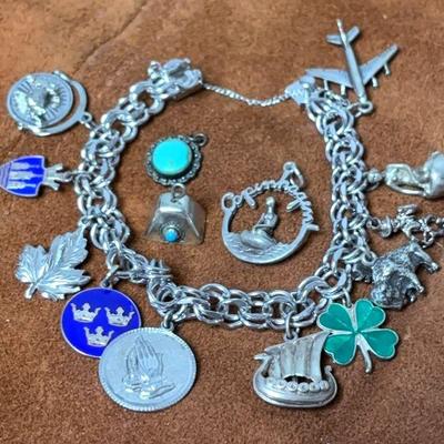 A z sterling charm bracelet