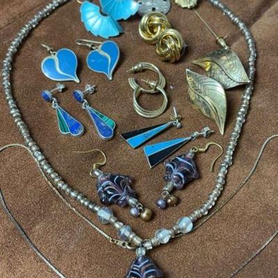Sterling earrings laurel birch, monet & other unsigned pieces