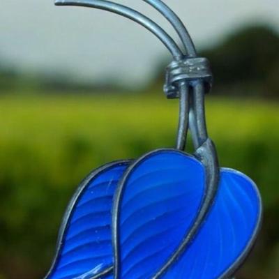 Hans myhre blue enamel sterling brooch