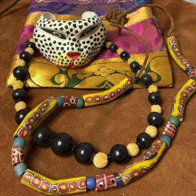 Millefiori african trade beads safari animal cuff & more