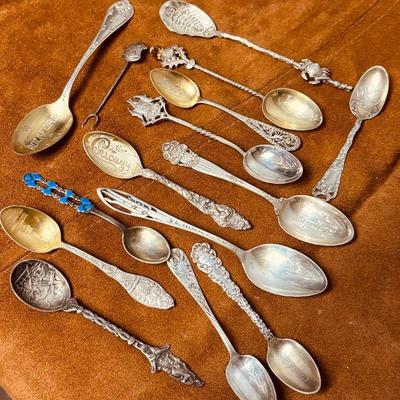 Collectible spoons sterling non sterling