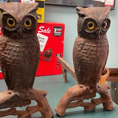 OWL ANDIRONS