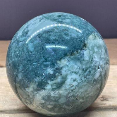 Sale Photo Thumbnail #137: MOSS AGATE POLISHED SPHERE