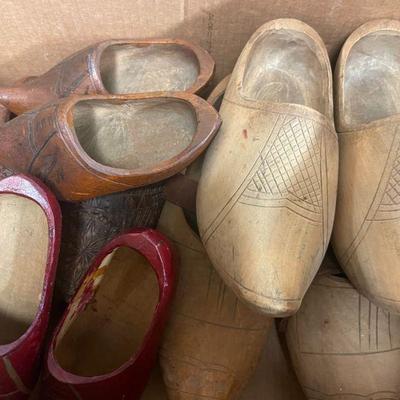 5 PAIR WOOD SHOES