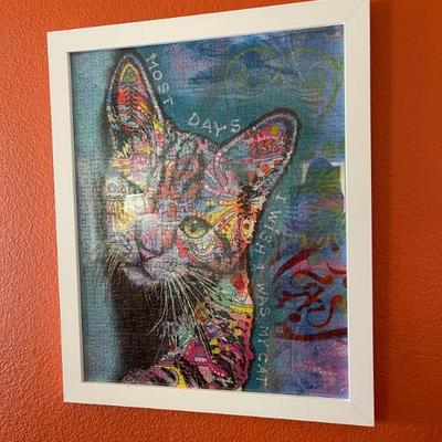 Puzzle framed Cat art 