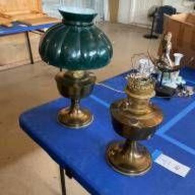 Vintage Brass Oil Lamps