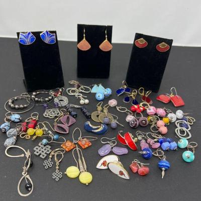 48 Boho Style & Laurel Burch Art Deco Pierced Earring Variety	