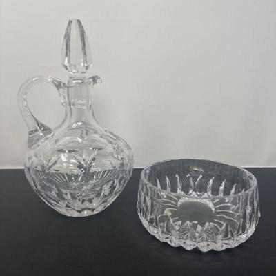 55 Solid Crystal Decanter and Bowl