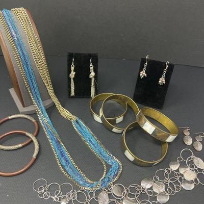 110 African Brass Bangles, K Cole & Alfani Chains, 925 Earrings
