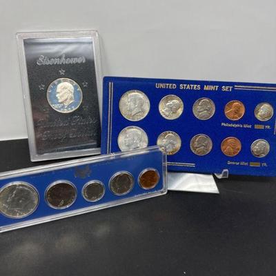 77 1964 and 1966 US Mint Sets & 1972 Eisenhower Silver