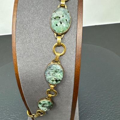 4410K GF and Cut Jade 12 inch Necklace