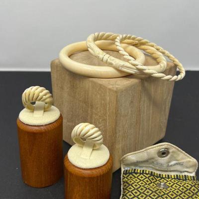 50 Bone & 14k Gold Threads - Bracelet & Rings